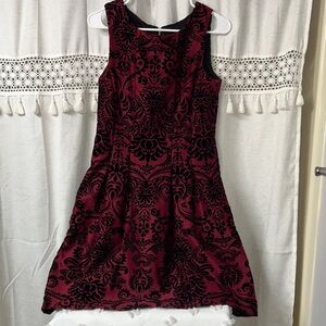Danny & Nicole Black and Red Floral Mini Dress with pockets!